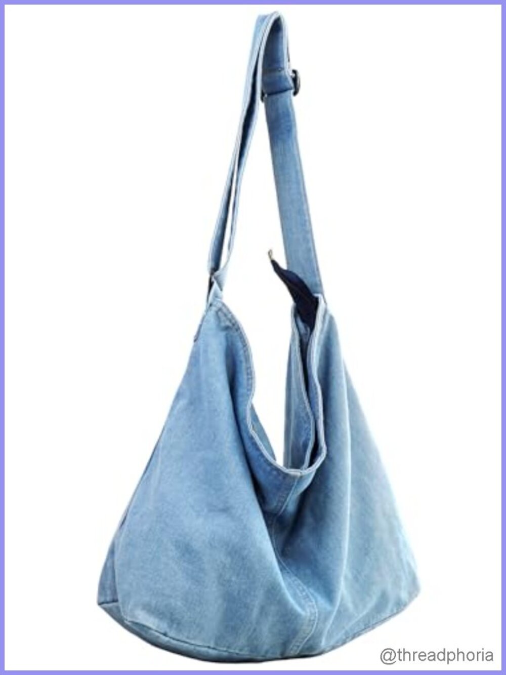 YunZh Denim Shoulder Bag Lightweight Retro Travel Shopper Hobo Bag for Women